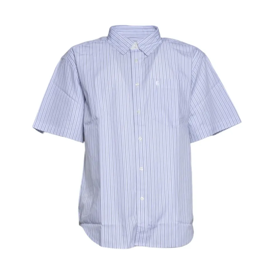 Carhartt WIP Keene I036806 camicia manica corta bianco blu