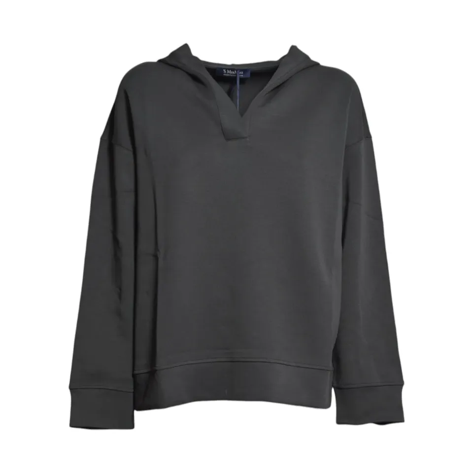 S Max Mara Buona felpa donna grigio scuro cotone