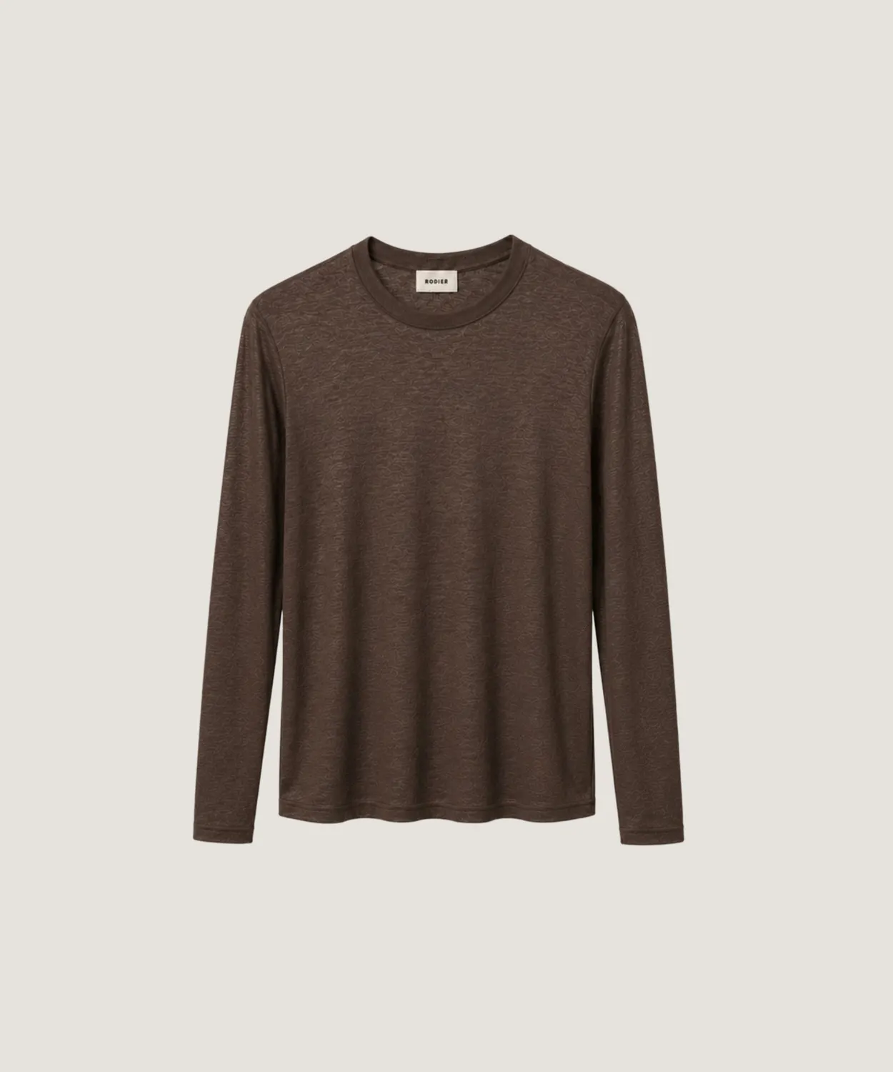 Rodier T-Shirt Maniche Lunghe Maglia Fine Marrone