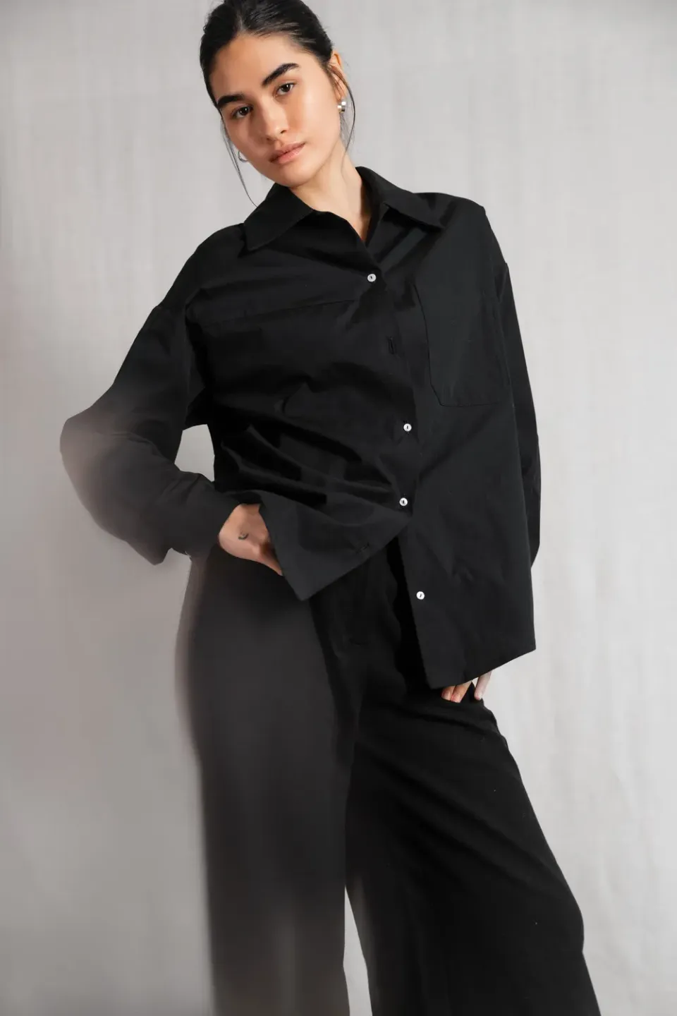 Jyoti Fair Works Ashrit camicia donna nera in cotone