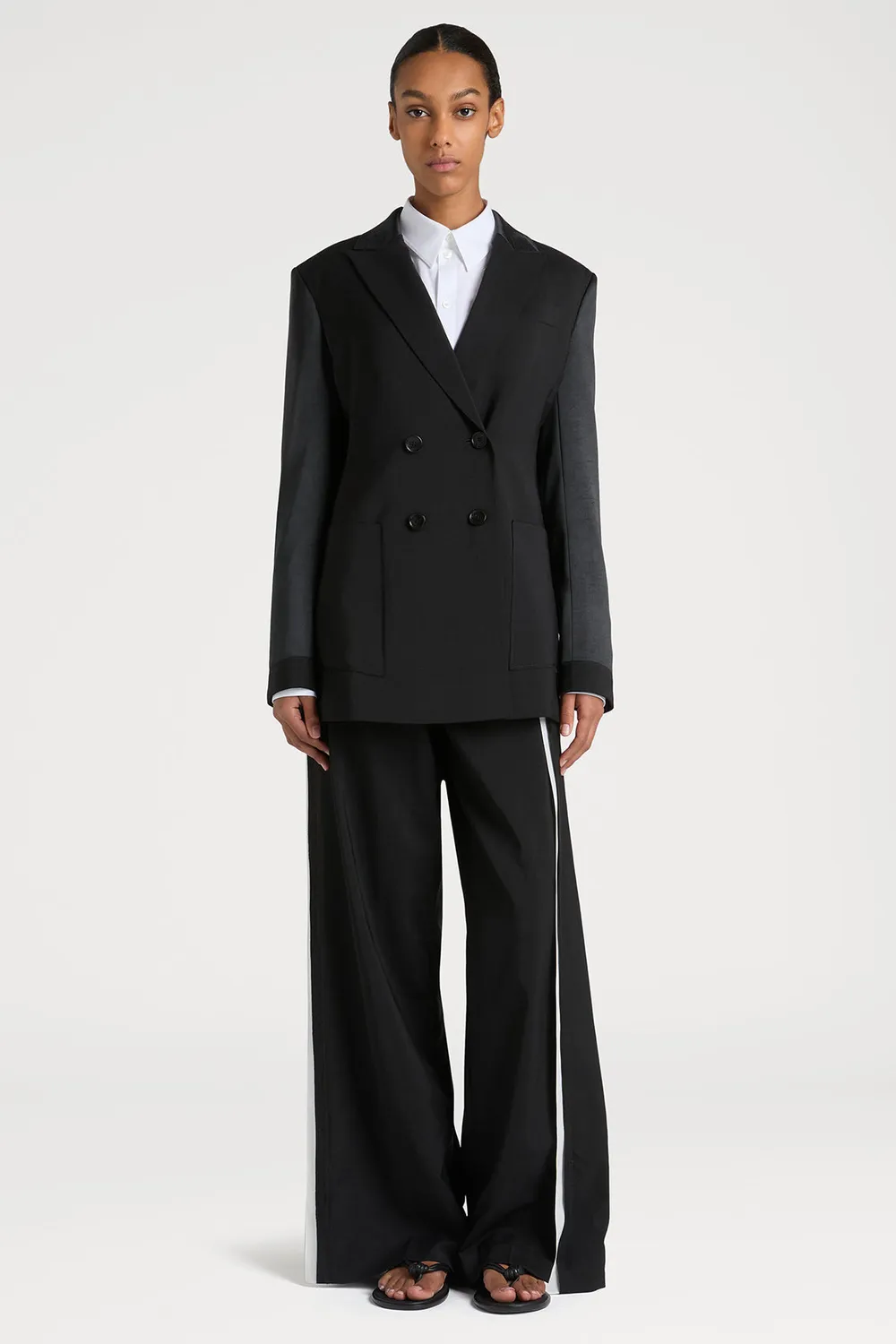Ports 1961 SS25 pantaloni sartoriali neri lana