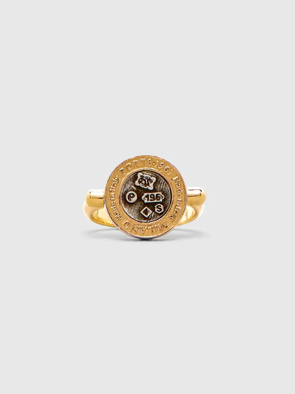 Ports 1961 Branded Disc Ring orecchini oro-argento pendenti