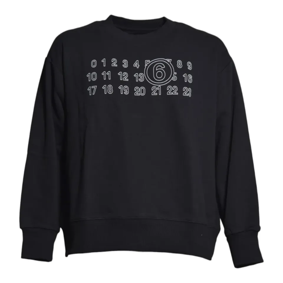 MM6 Maison Margiela M61116MM02X felpa nera cotone