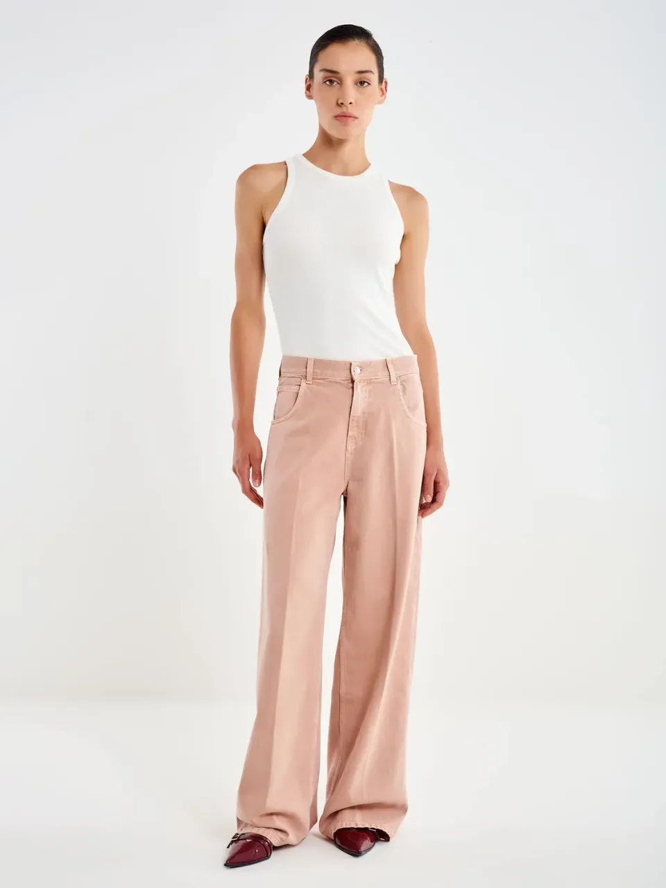 Vicolo Icon Mia jeans baggy blush in denim di cotone