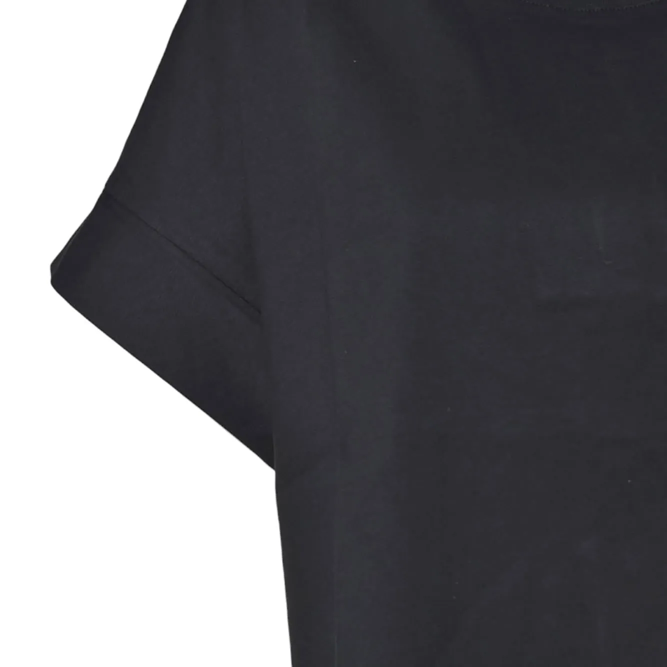 Solotre M1D0125A99 t-shirt donna nero cotone girocollo