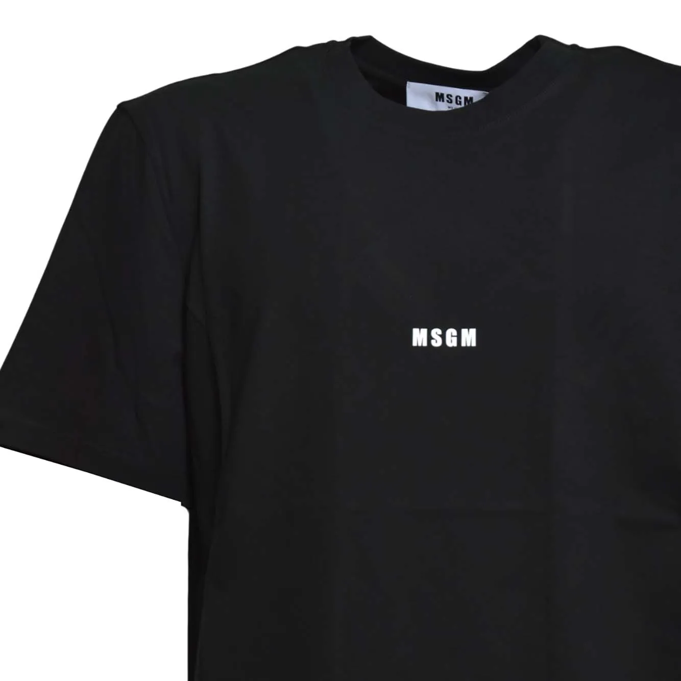 MSGM 2000MM500200002 t-shirt nera cotone logo