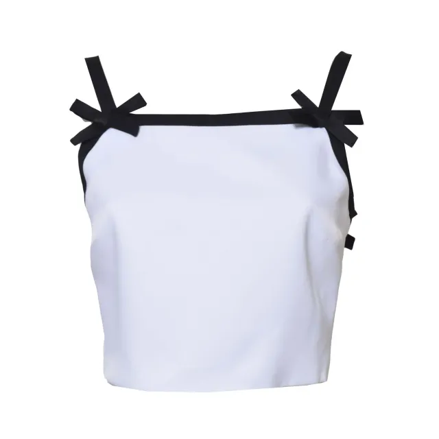 MSGM 3442MDT26Y237318 top cropped bianco viscosa