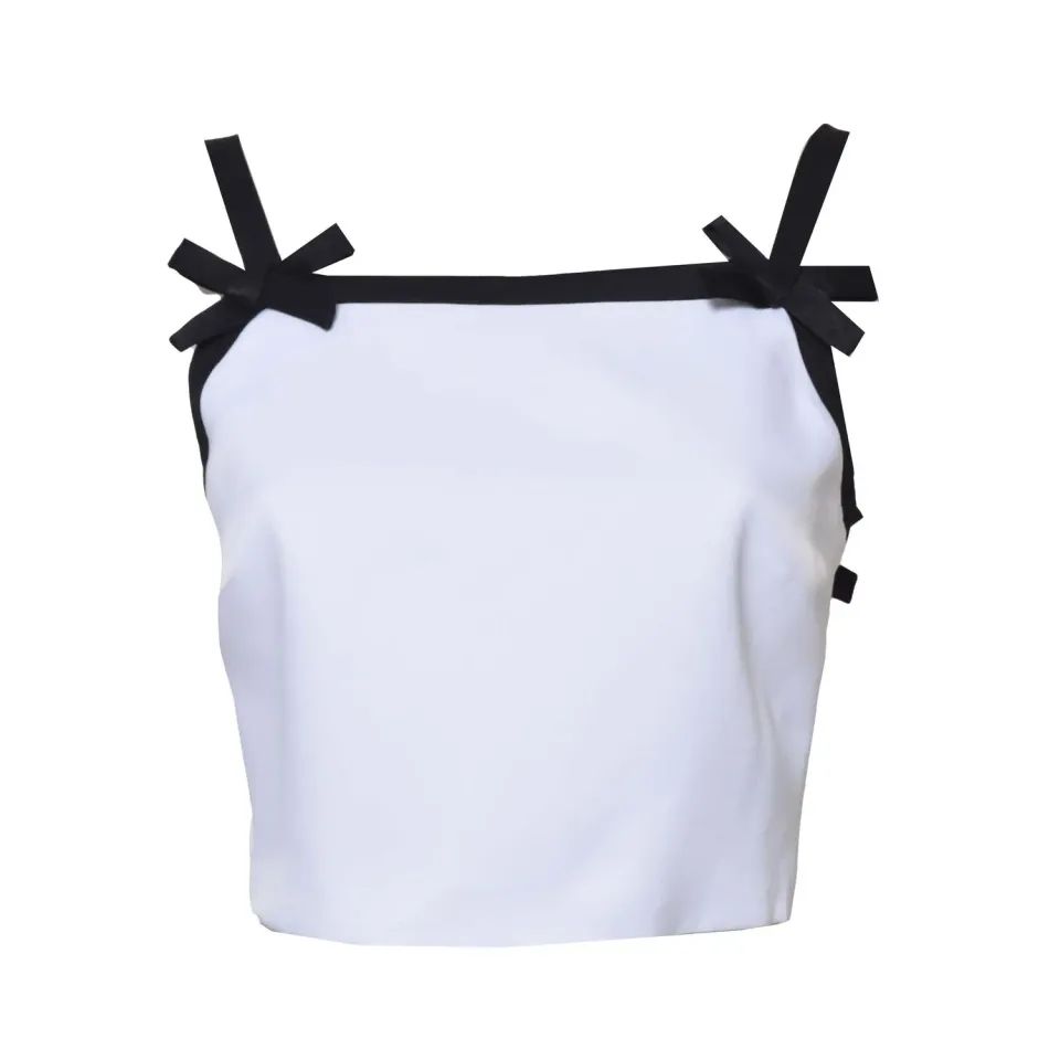 MSGM 3442MDT26Y237318 top cropped bianco viscosa