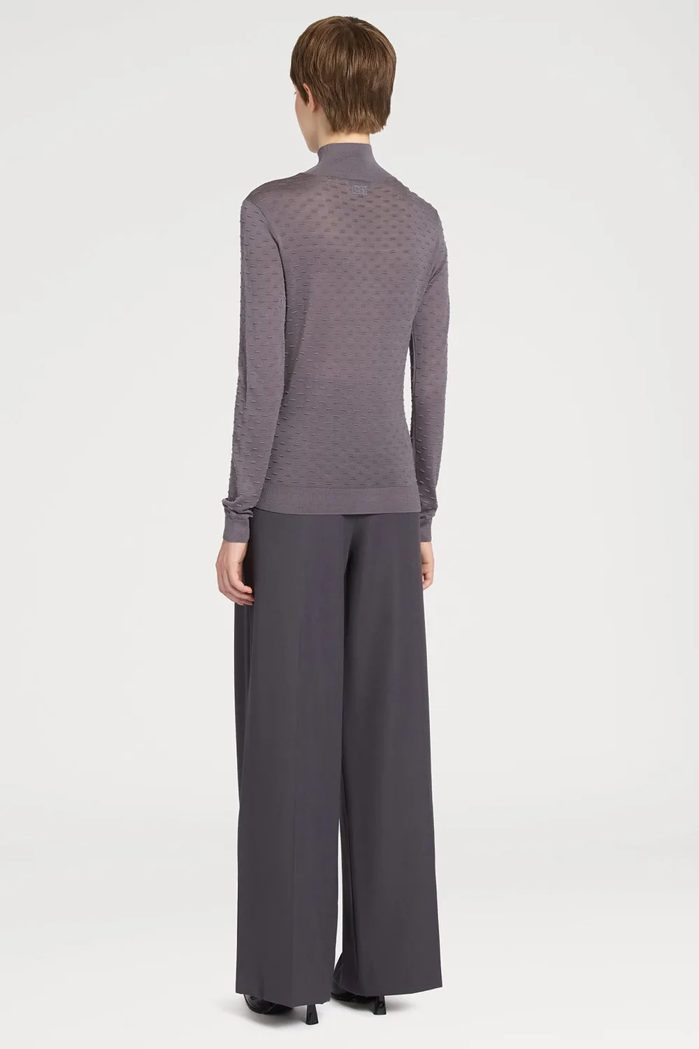 Ports 1961 PW425KFT03 maglione dolcevita marrone tè in seta