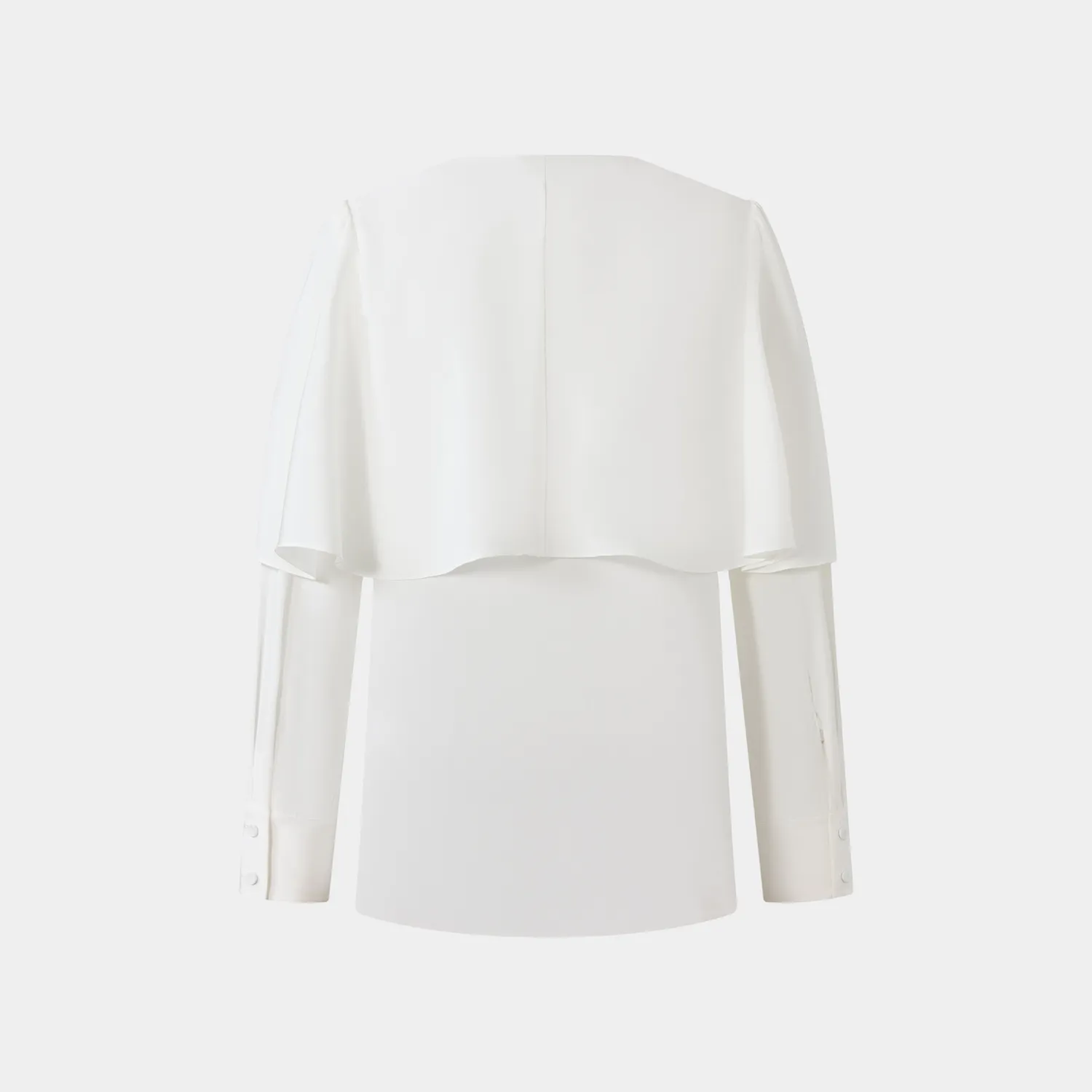 Ports FW25 White Cape Shirt camicia crema effetto mantella