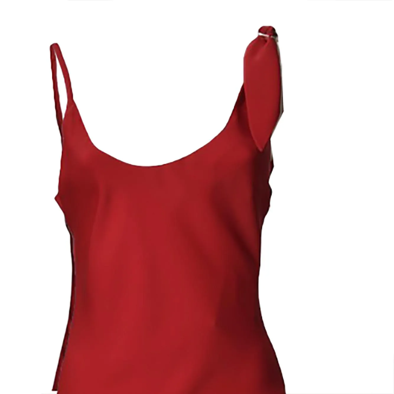 Courrèges 125CRO538PL0147 abito rosso scarf crepe