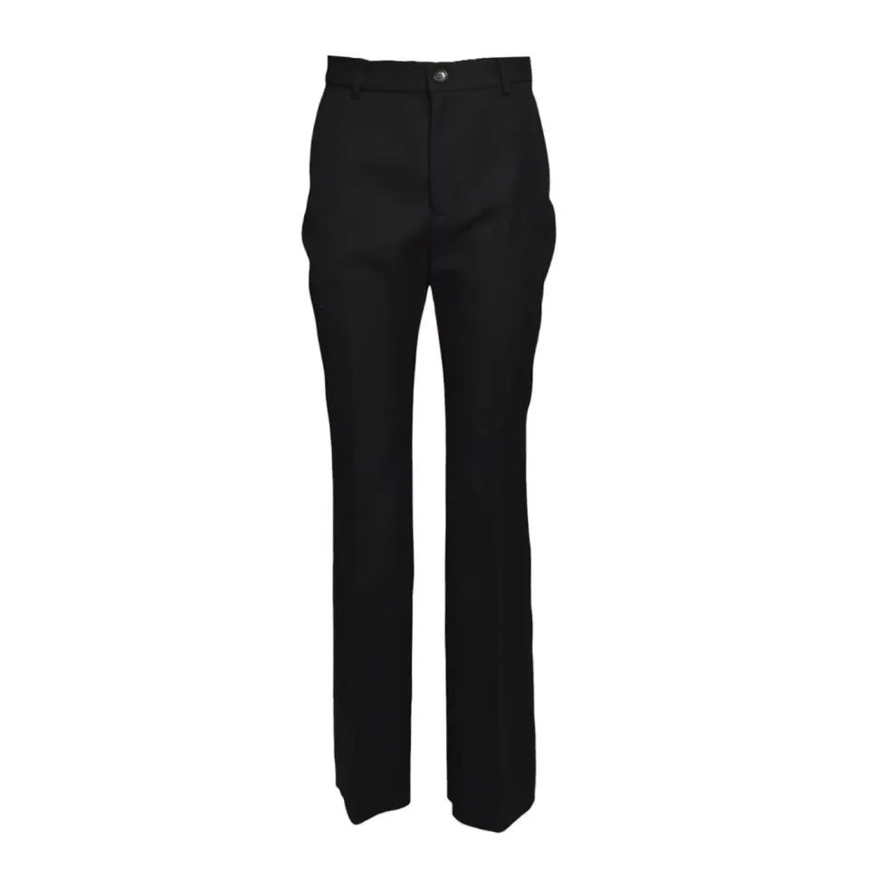 Bally WTR035WO235 pantalone svasato nero in lana
