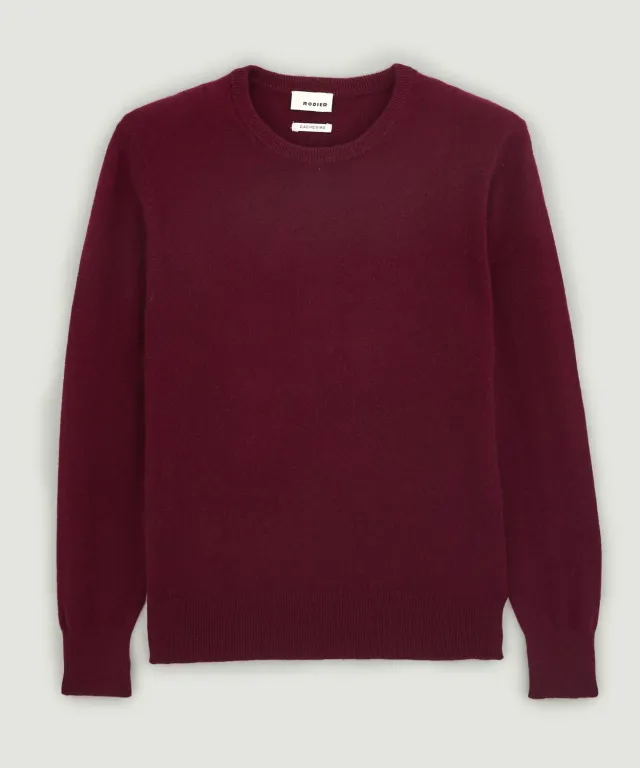 Rodier Maglia Girocollo Uomo Cashmere Rosso Bordeaux M