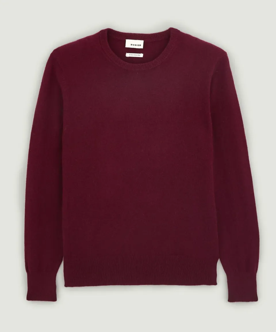 Rodier Maglia Girocollo Uomo Cashmere Rosso Bordeaux M