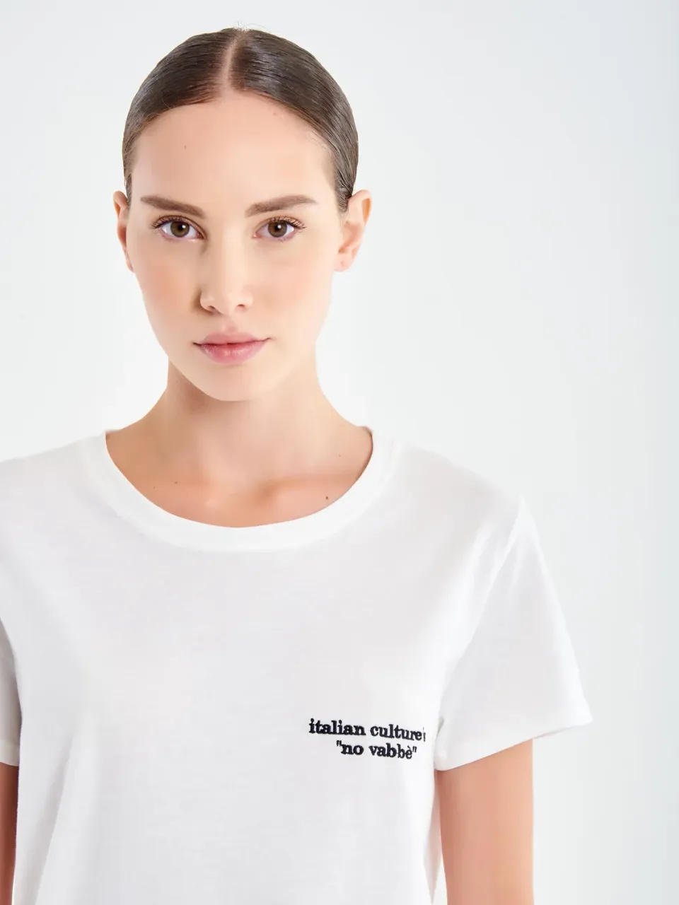 Vicolo Basica con Scritta t-shirt bianca taglia unica cotone