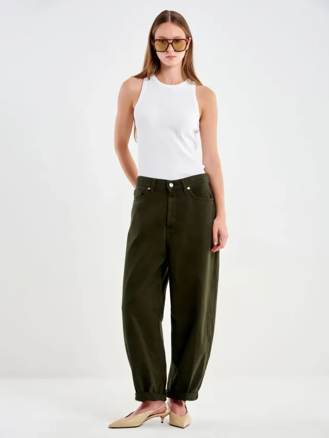 Vicolo Jeans Laila Relaxed Fit verde militare XS-M
