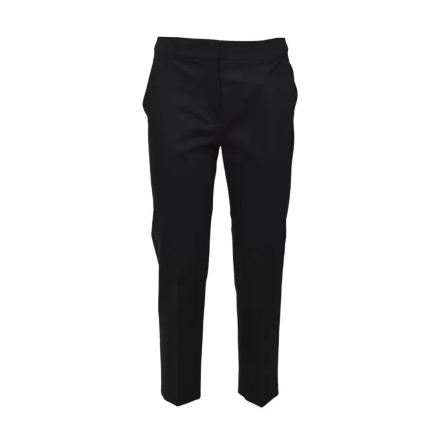 Max Mara 2511131142600 pantalone crop nero raso cotone 40