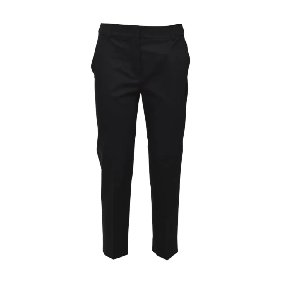 Max Mara 2511131142600 pantalone crop nero raso cotone 40
