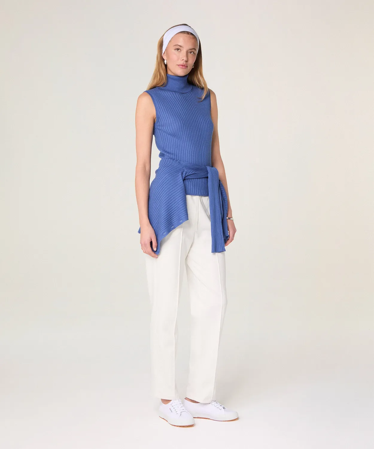 Rodier twin-set dolcevita seta grigio-blu