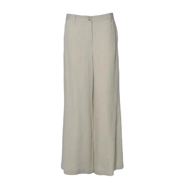 Solotre M1D0033 pantalone wide leg lino sabbia 46
