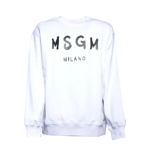 MSGM Junior S6MSJUSW007 felpa bianca cotone