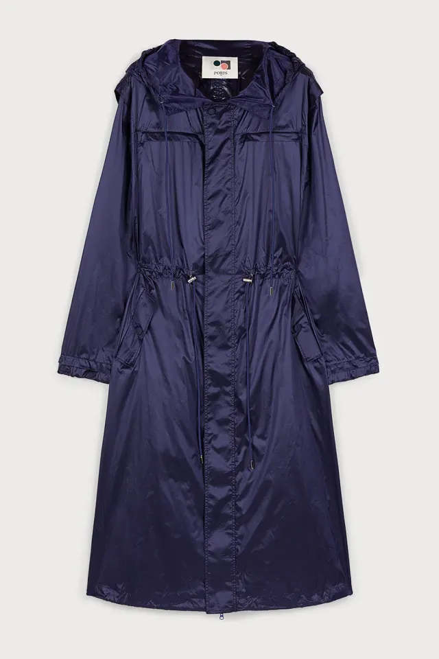 PORTS 1961 giacca windbreaker lunga blu navy