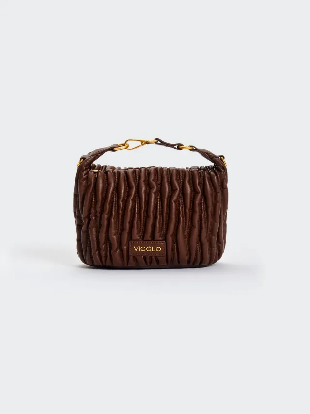 Vicolo Hook borsa trapuntata puffy moka