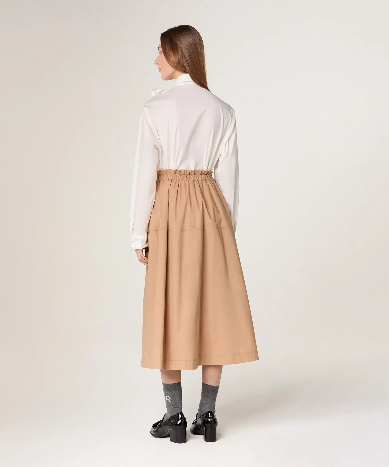 Rodier camicia bianca collo fiocco cotone S