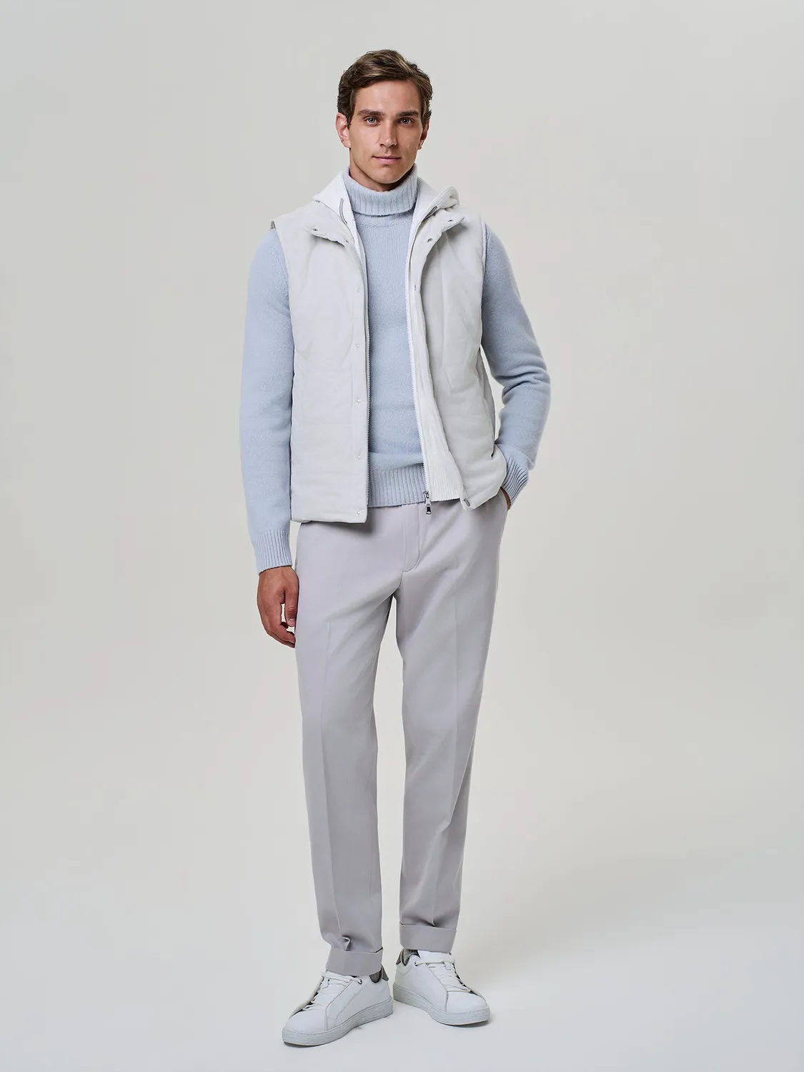 Paul Taylor smanicato suede ghiaccio pettorina maglia