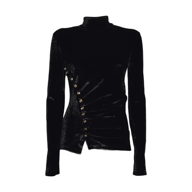 Rabanne 25PJTO058VI0338 maglia nera viscosa