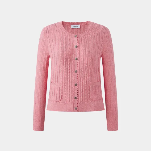 PORTS cardigan Geranium Mix maglia con tasche e bottoni