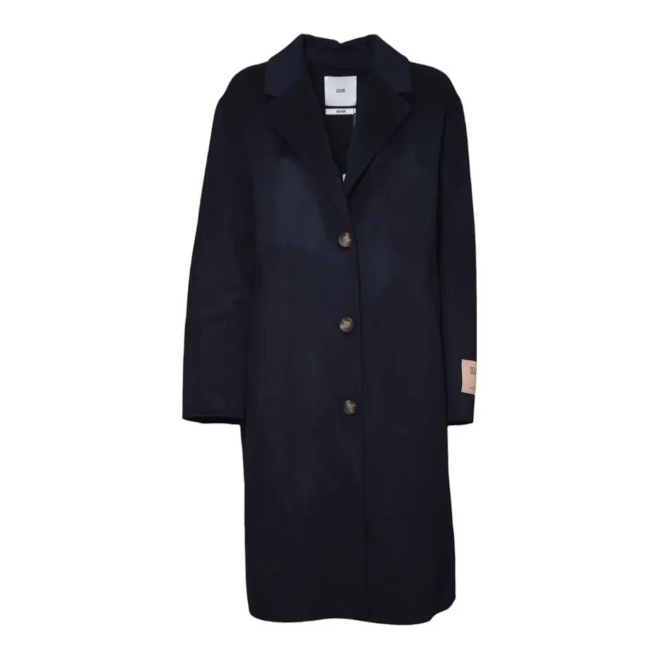 Solotre M1AC0007 cappotto donna blu notte invernale
