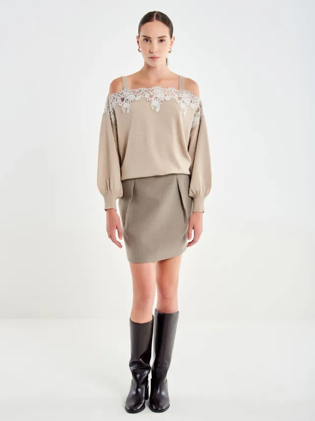 Vicolo Minigonna con Pinces gonna beige taglia S