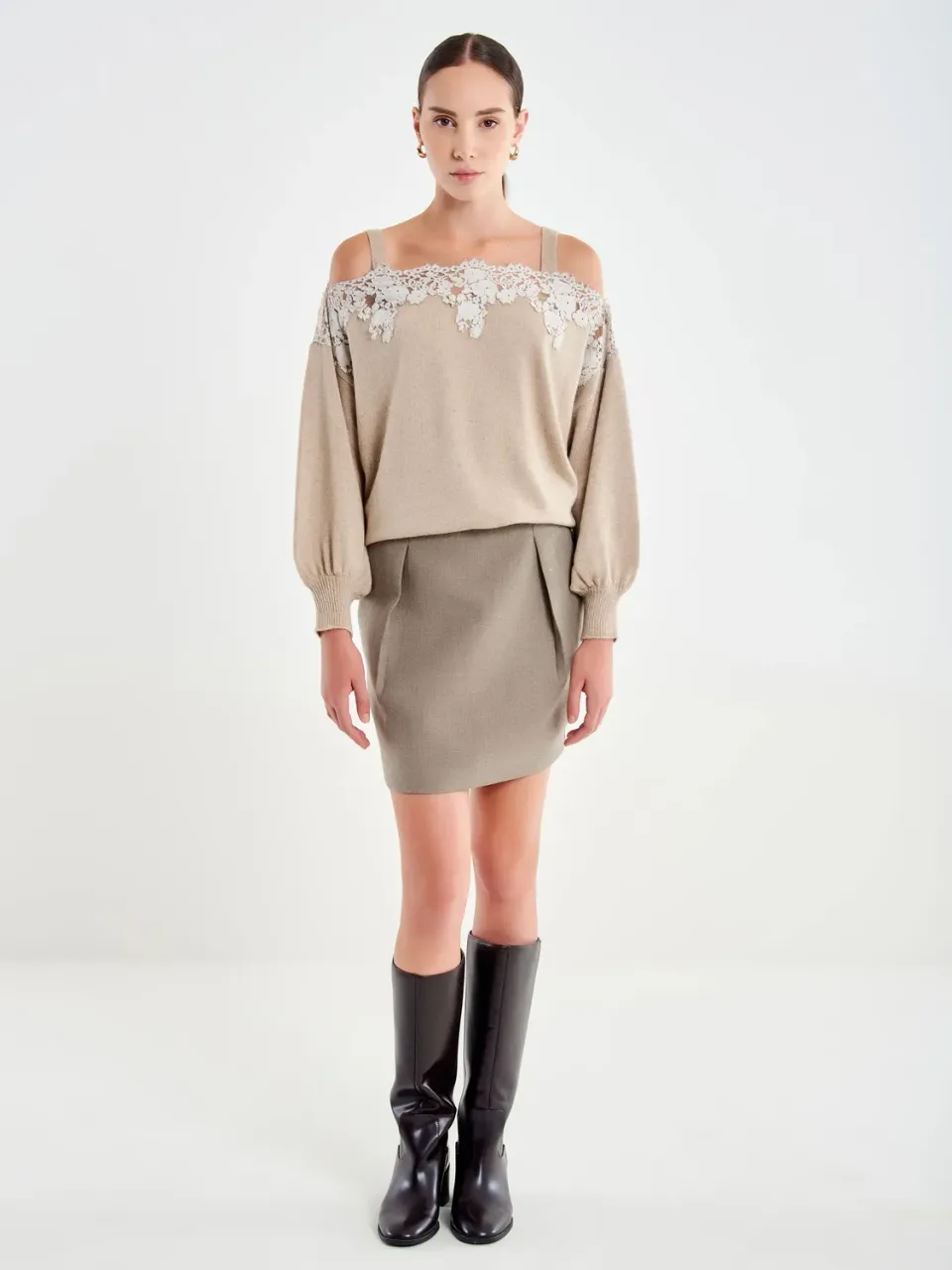 Vicolo Minigonna con Pinces gonna beige taglia S