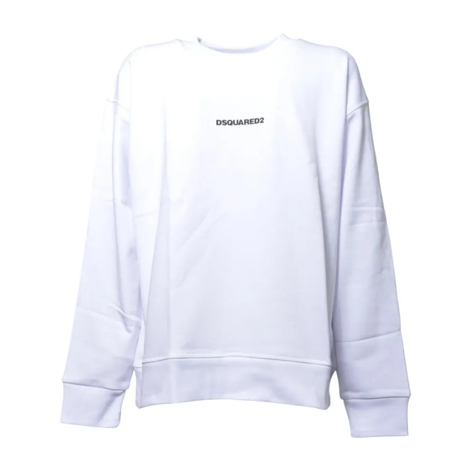 Dsquared2 Junior DQ2739D0094 felpa bianca cotone bimbo