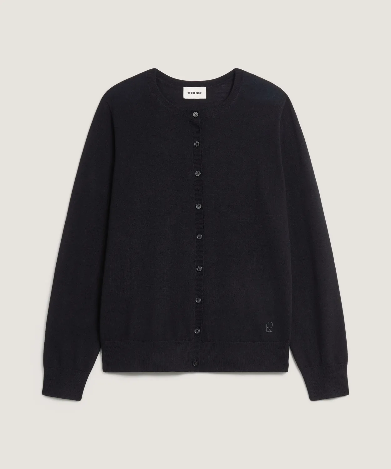 Rodier cardigan lana merino nero maglia fine
