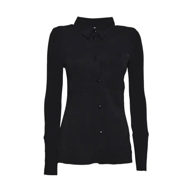 Courregès 326JCH145JS0145 camicia nera jersey 2 tasche
