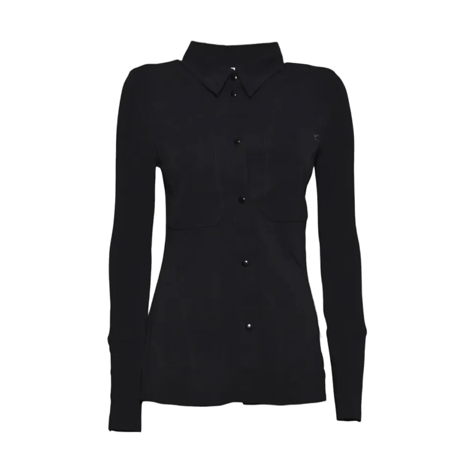 Courregès 326JCH145JS0145 camicia nera jersey 2 tasche