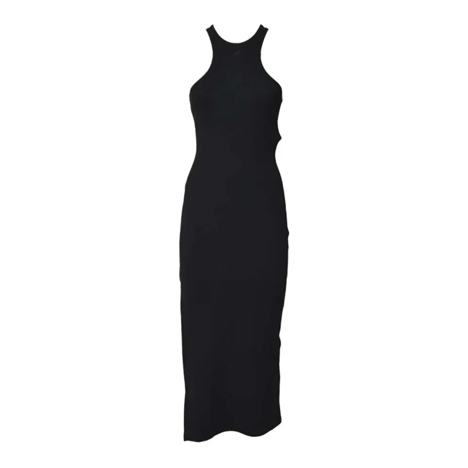 Courrèges 125JRO586JS0194 abito lungo nero in cotone