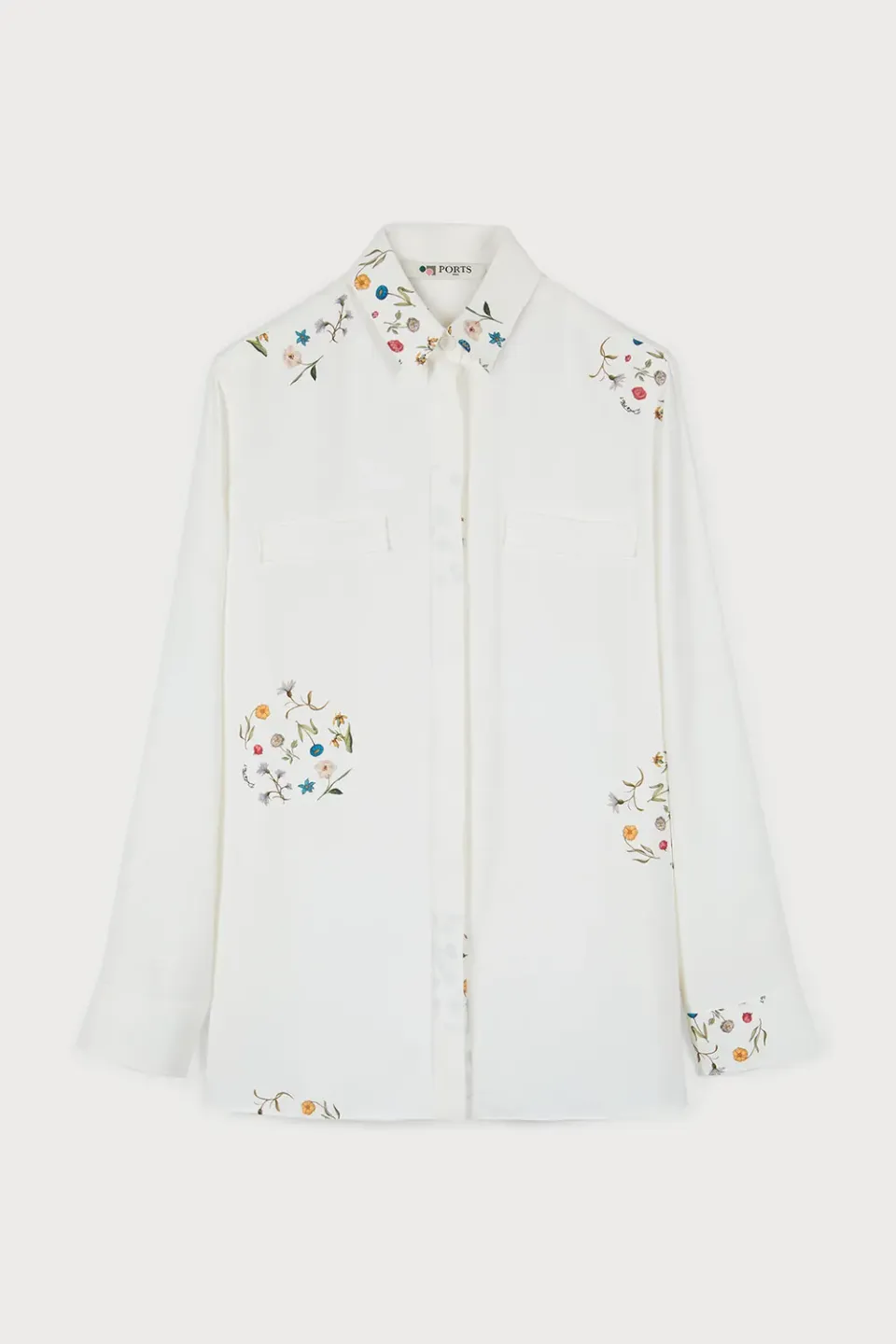 PORTS 1961 PS25 PW125HLS01 camicia bianca stampa garden 34