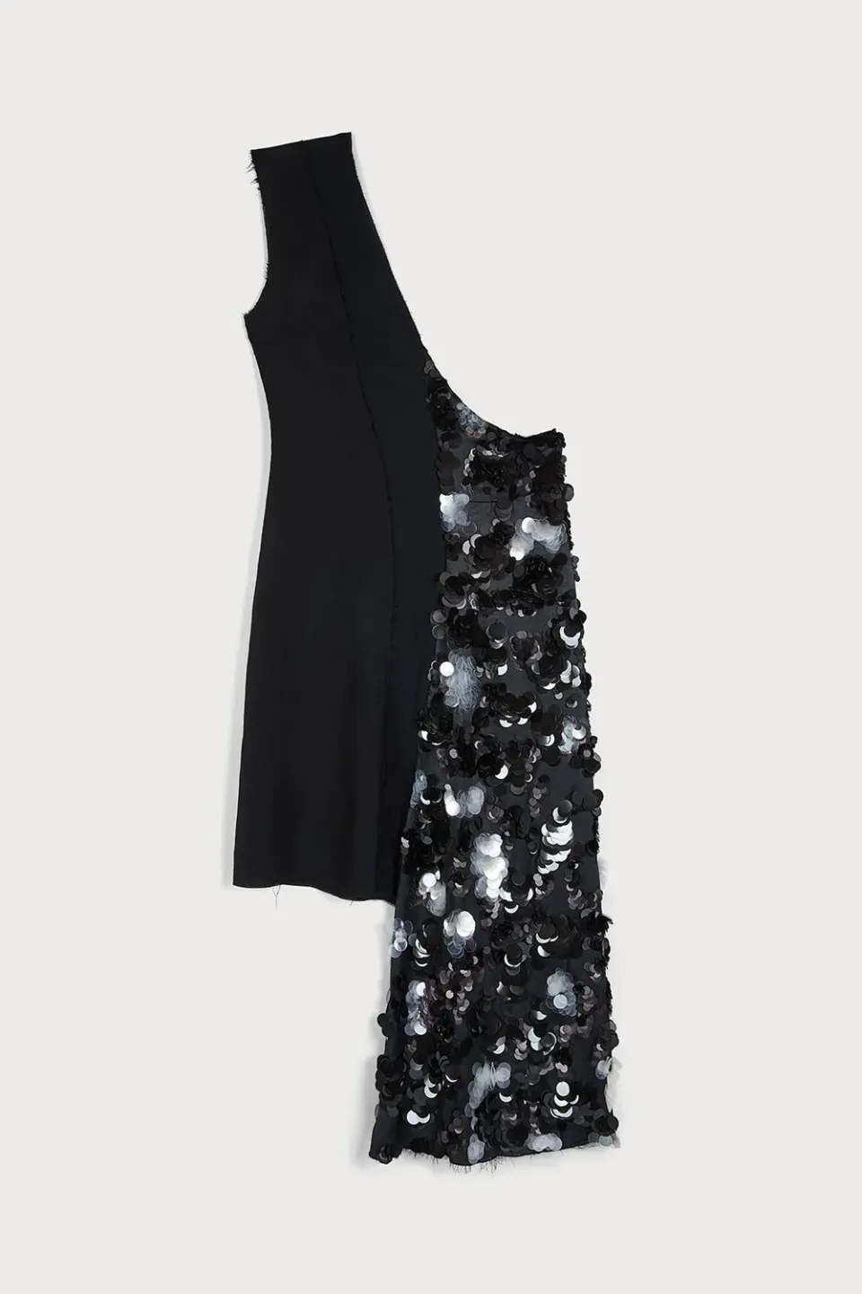 PORTS 1961 PW225DSS02 abito monospalla paillettes nero