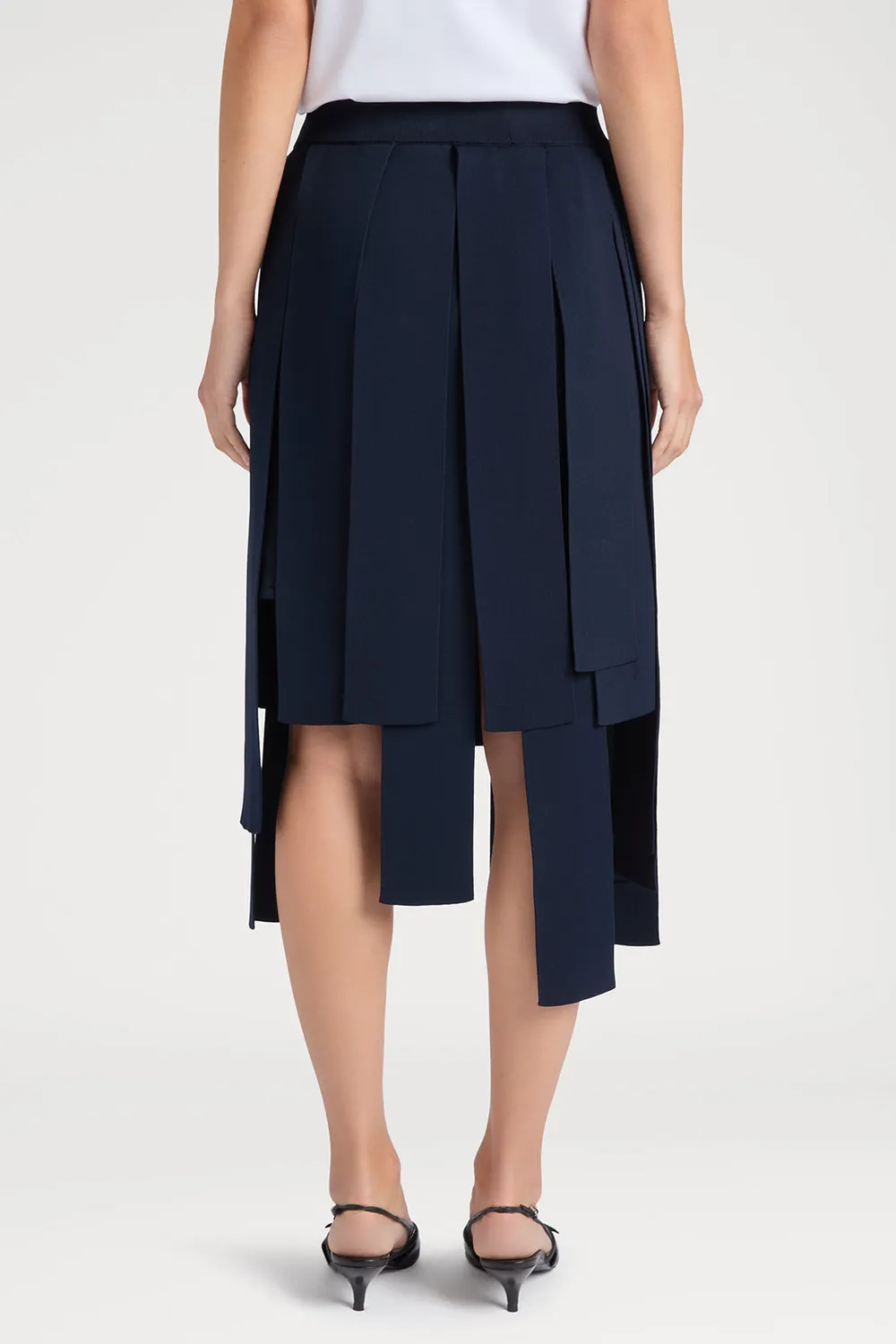 PORTS Navy Skirt Featuring Panel Details gonna navy S viscosa