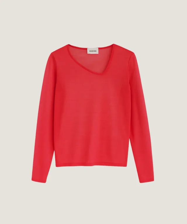 Rodier Maglione collo asimmetrico maglione framboise S