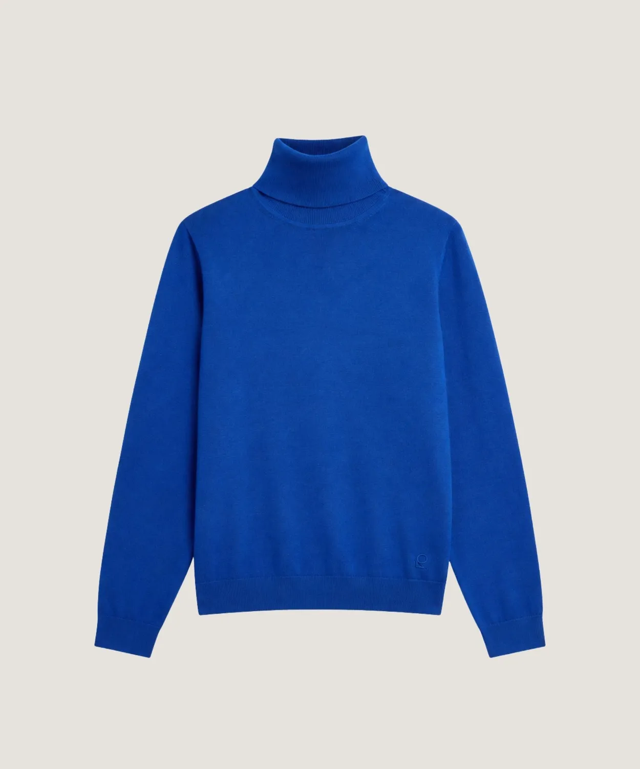 Rodier Maglione dolcevita lana merino blu azzurro