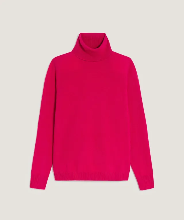 Rodier Dolcevita Cashmere Maglione Rosa Geranio dritto
