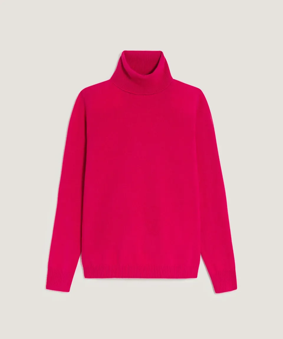 Rodier Dolcevita Cashmere Maglione Rosa Geranio dritto