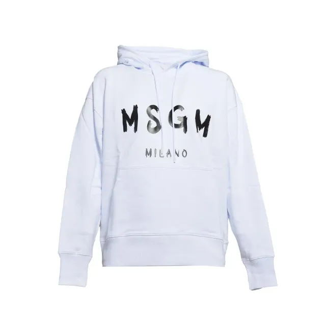 MSGM 2000MM515200000 felpa cappuccio bianca cotone