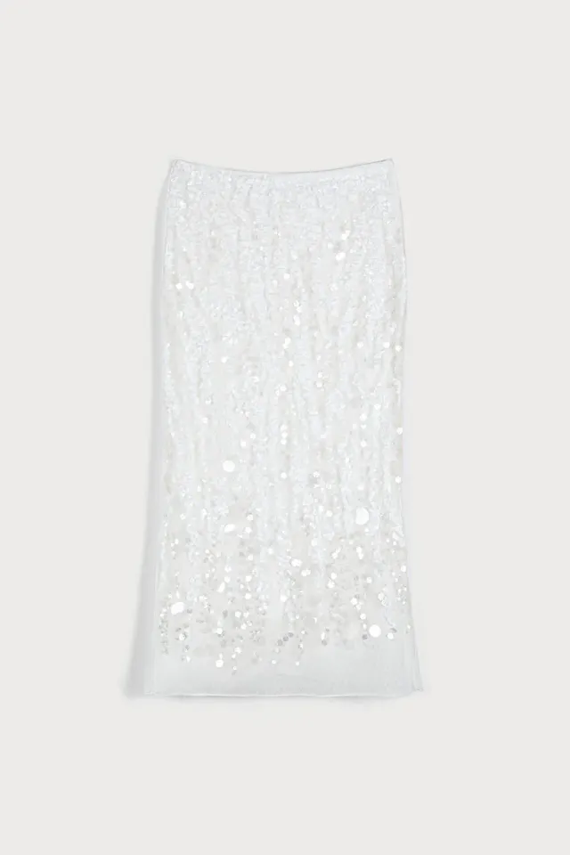Ports 1961 gonna bianca optic paillettes elegante