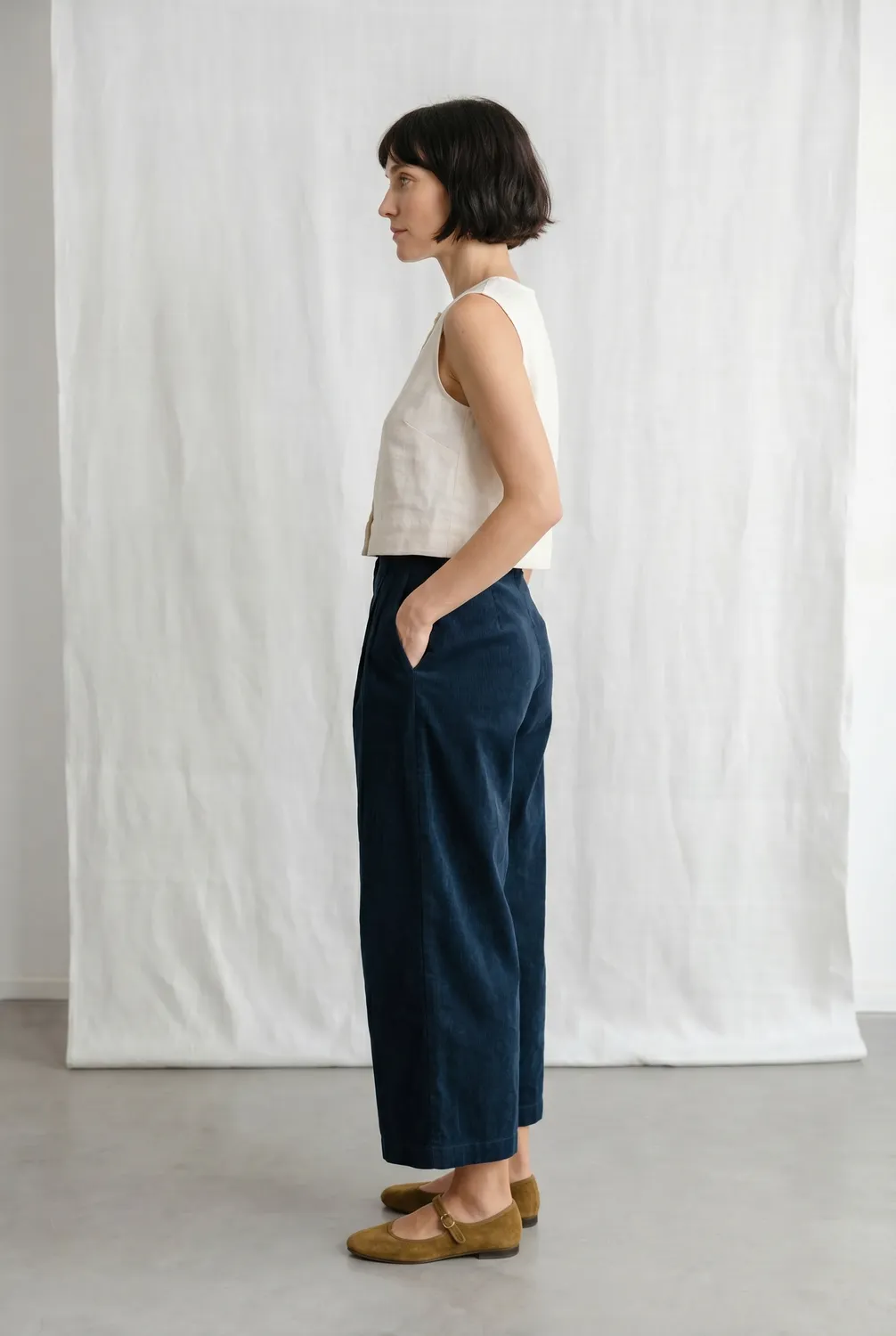 Jyoti Awasi Midnight Blue culotte velluto blu