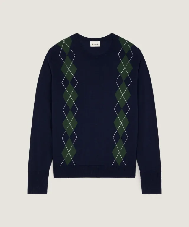Rodier Maglione jacquard girocollo maglione blu navy L